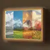 Landschap - 4 seizoenen - Natuur - Winter - Lente - Zomer - Herfst Light Box met batterij (Wandlamp) middel -z3d_website