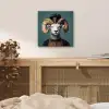 Geit - Hoorns - Kokskleding aluminium wit klein -sfeer3