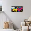 Graffiti - Bloemen - Kleur tuinposter los doek klein -sfeer8