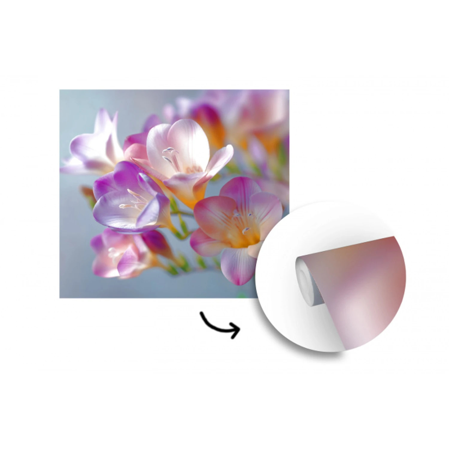 Bloemen - Paars - Overloop - Meeldraden fotobehang vinyl groot -3d