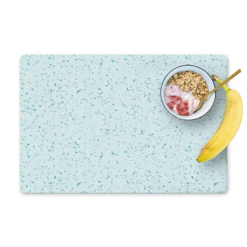 Terrazzo - Patroon - Kleurrijk - Baby Blauw Placemat vinyl groot 368 -zzzproduct_Kitchenyeah-website