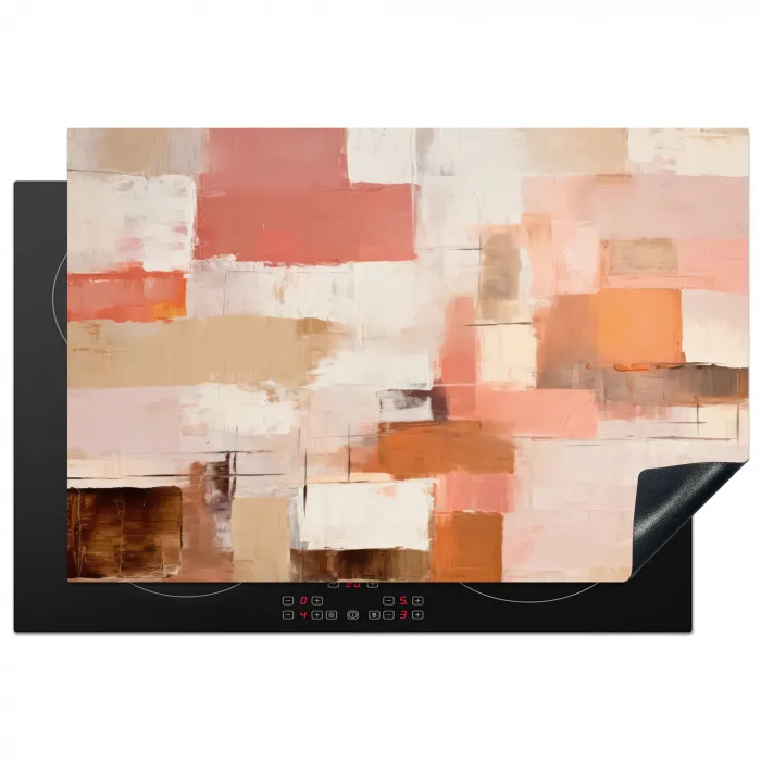 Kunst - Roze - Abstract Inductie beschermer vinyl 3mm klein -3d