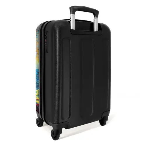 Kleurrijke Mona Lisa in graffiti stijl Koffer - NBS - Handbagage middel -achterkant