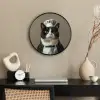 Kat - Kokskleding - Zwart - Wit Fotolijst rond zonder passe partout klein -sfeer1