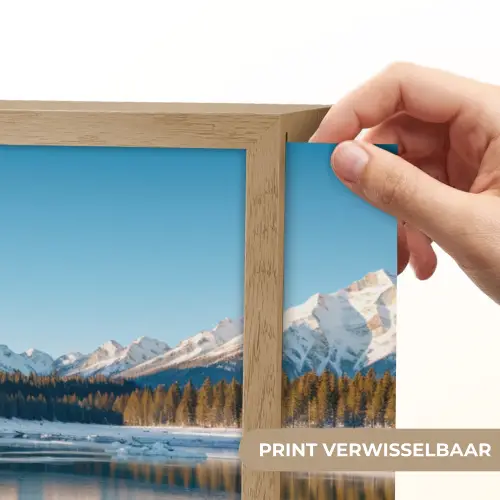 Landschap - Winter - Meer - Bergen - Uitzicht - IJs Light Box met batterij (Wandlamp) middel -USP_websiteprintNL