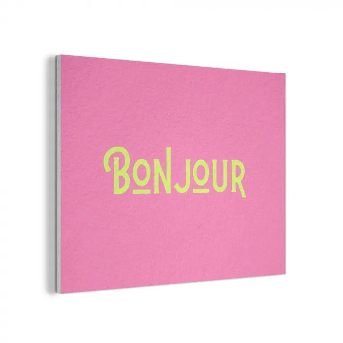 Roze - Groene Bonjour - art-deco PET vilt klein -3d