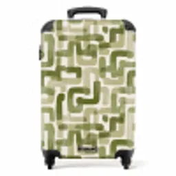Modern - Grafisch - Groen NBS - Handbagage koffer - Volwassenen Unisex middel -productfoto_recht