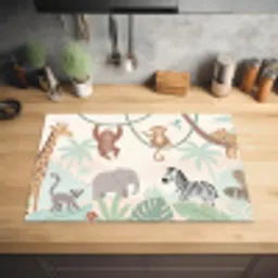 Jungle - Dieren - Groen Inductie beschermer vinyl 3mm klein -sfeer5