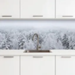 Bos - Sneeuw - Winter - Natuur - Wit keuken achterwand 2 middel -3d