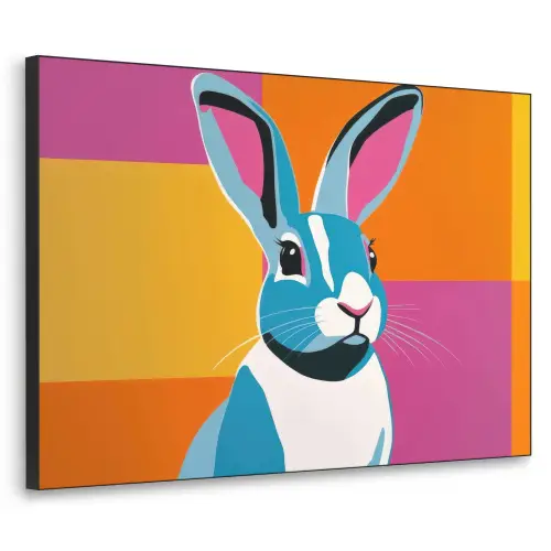 Haas - Kleurvakken - Oren - Roze Textielframe zwart klein -3d