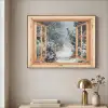 Bos - Winter - Bomen - Natuur - Pad - Doorkijk Textielframe zwart klein -sfeer2