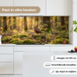 Houtsnip - Bos - Bladeren - Herfst - Gecamoufleerd keuken achterwand 2 middel -sfeer4_NL