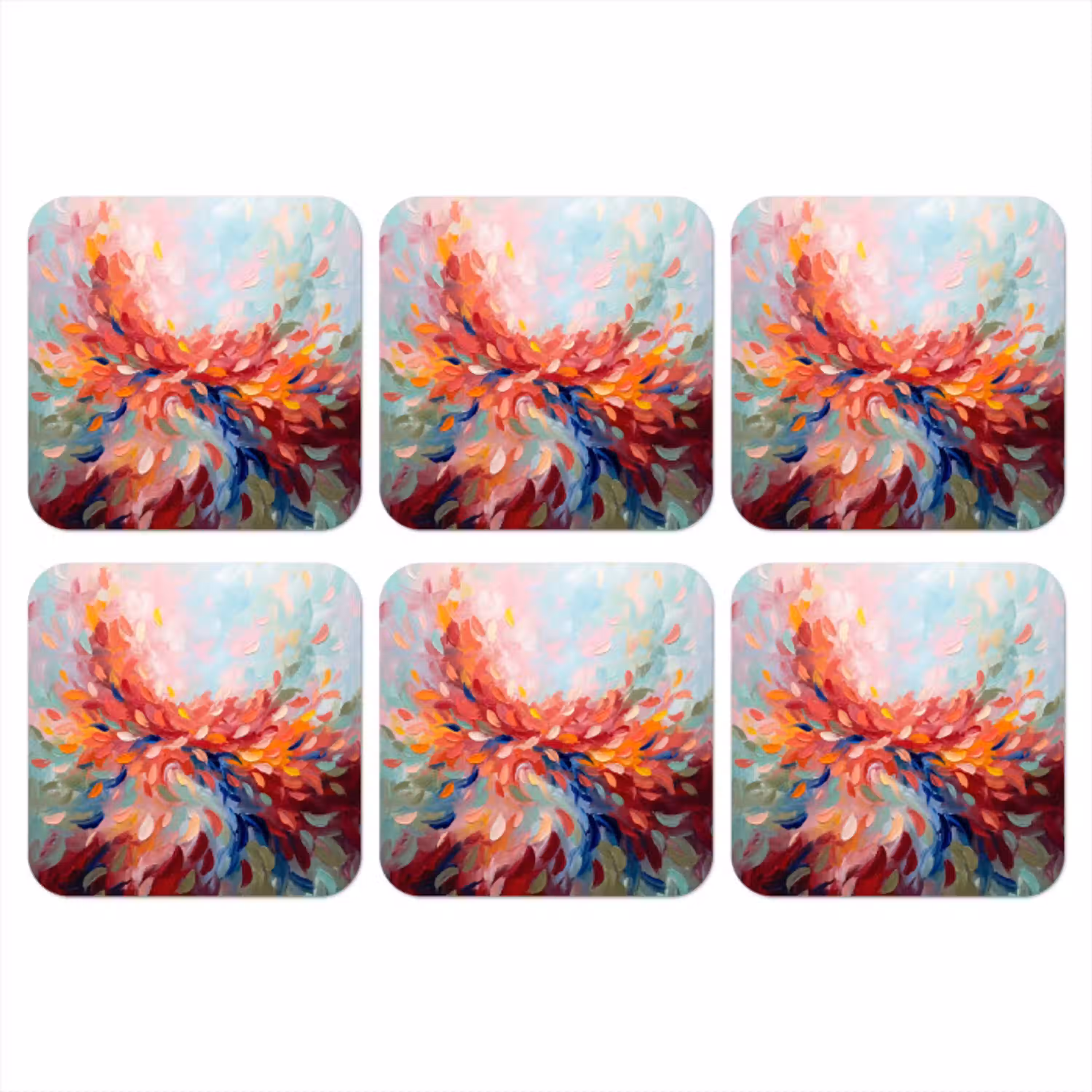 Bloemen - Abstract - Kunst - Modern onderzetter kurk middel -3d