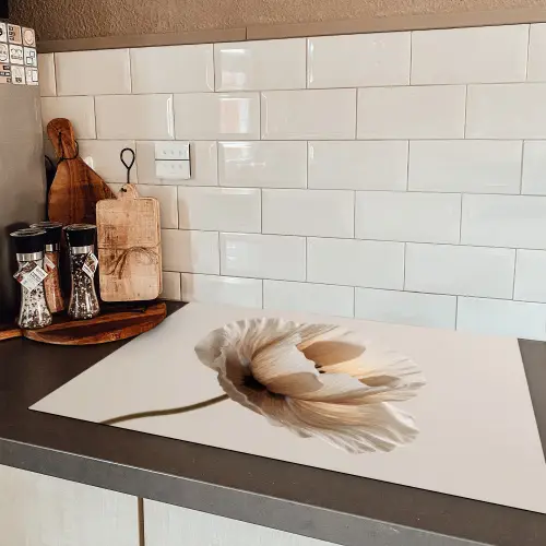 Bloem - Beige - Crème Inductie beschermer vinyl 3mm klein -sfeer3