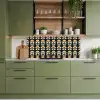 Retro - Bloem - Zwart - Okergeel keuken achterwand 2 middel 871 -sfeer3