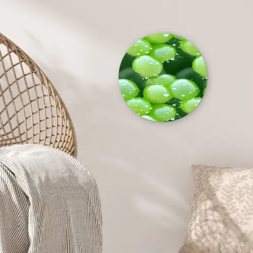 Druiven - Groen - Druppels Wandcirkel plexiglas klein 852 -sfeer5