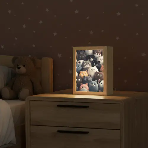 Kat - Dieren - Poes - Patroon - Jongen - Meisje Light Box met kabel klein -sfeer1_kind