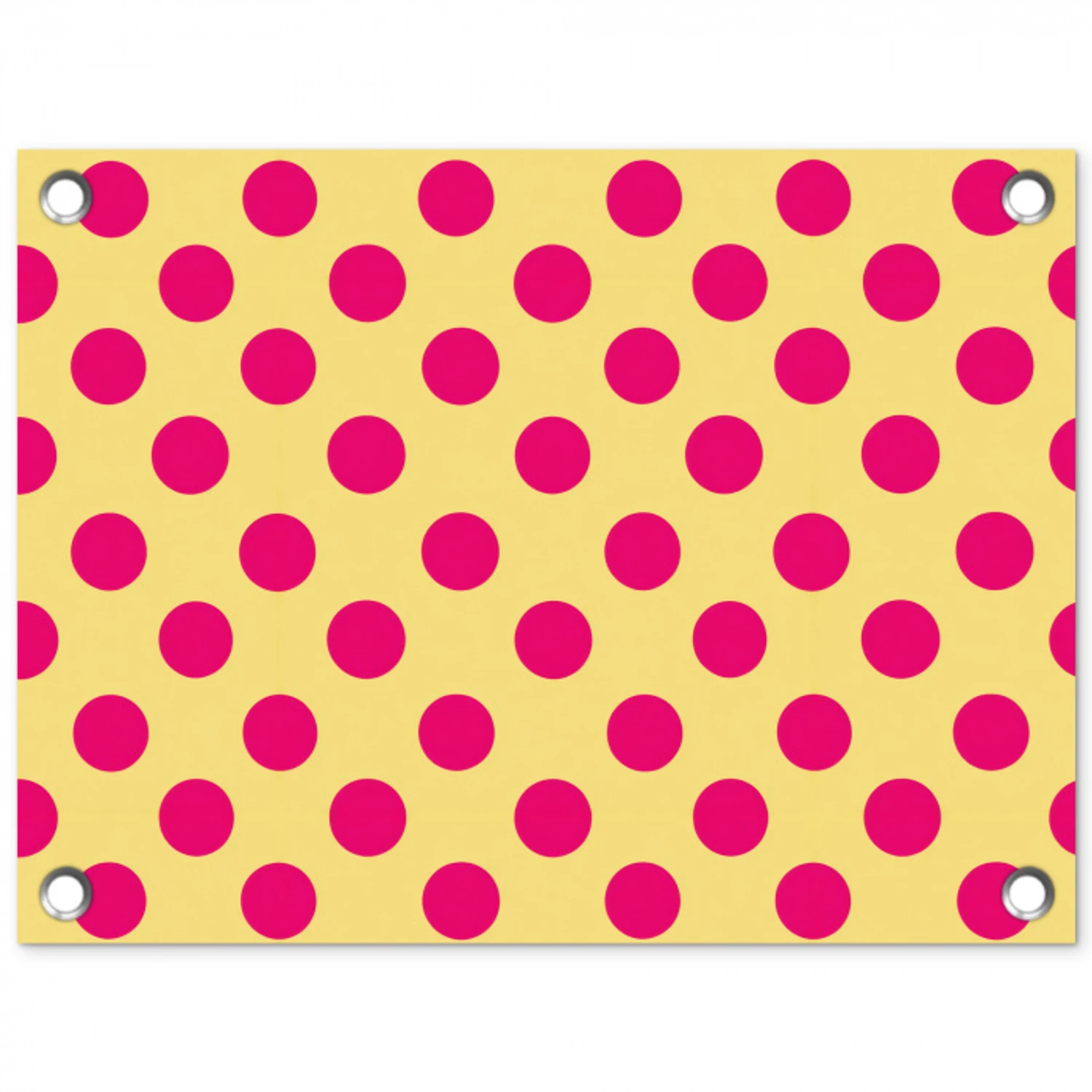 Roze - Stippen - Geel tuinposter los doek klein 239 -3d