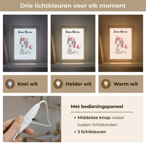 Eenhoorn - Roze - Magie Light Box met kabel (Kinderlampje) klein -USP_lichtkleurNL
