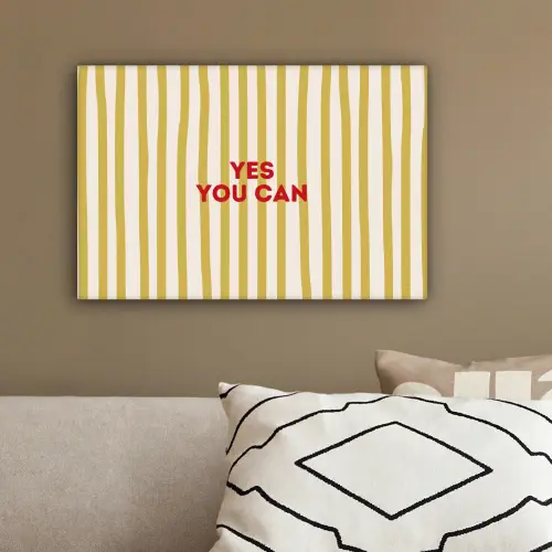 Strepen - Abstract - Yes you can - Rood canvas 2cm klein -sfeer3