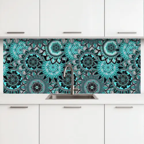 Mandala - Bloemen - Design keuken achterwand 2 middel 871 -3d