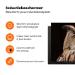 Oehoe - Uil - Portret - Bruin Inductie beschermer vinyl 3mm klein -zzzzzzz-td-ups