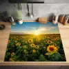 Zonsondergang - Bloemen - Zonnebloem - Horizon - Landschap Inductie beschermer vinyl 3mm middel -sfeer5