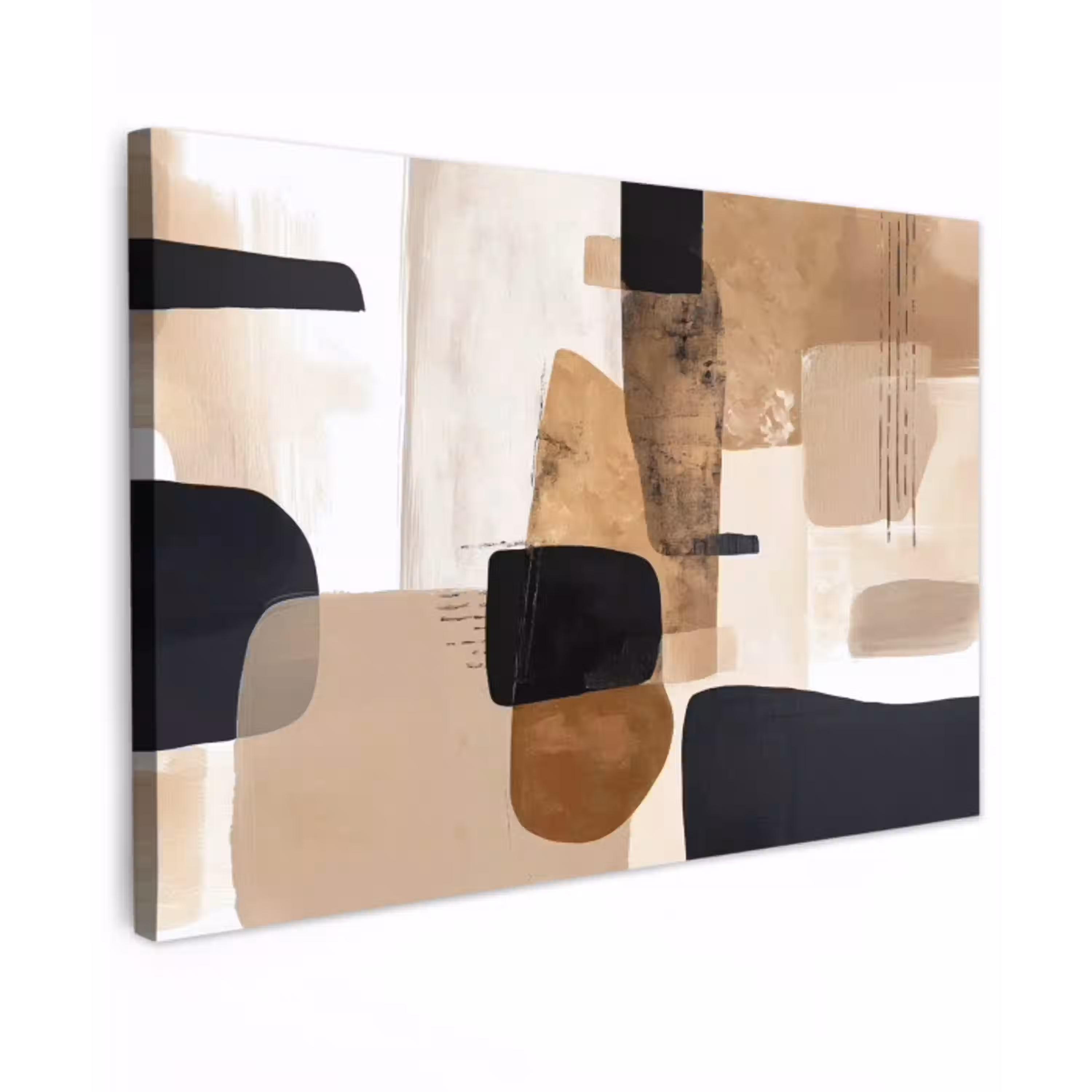 Vlakken - Abstract - Zwart - Strepen canvas 2cm klein -z3d