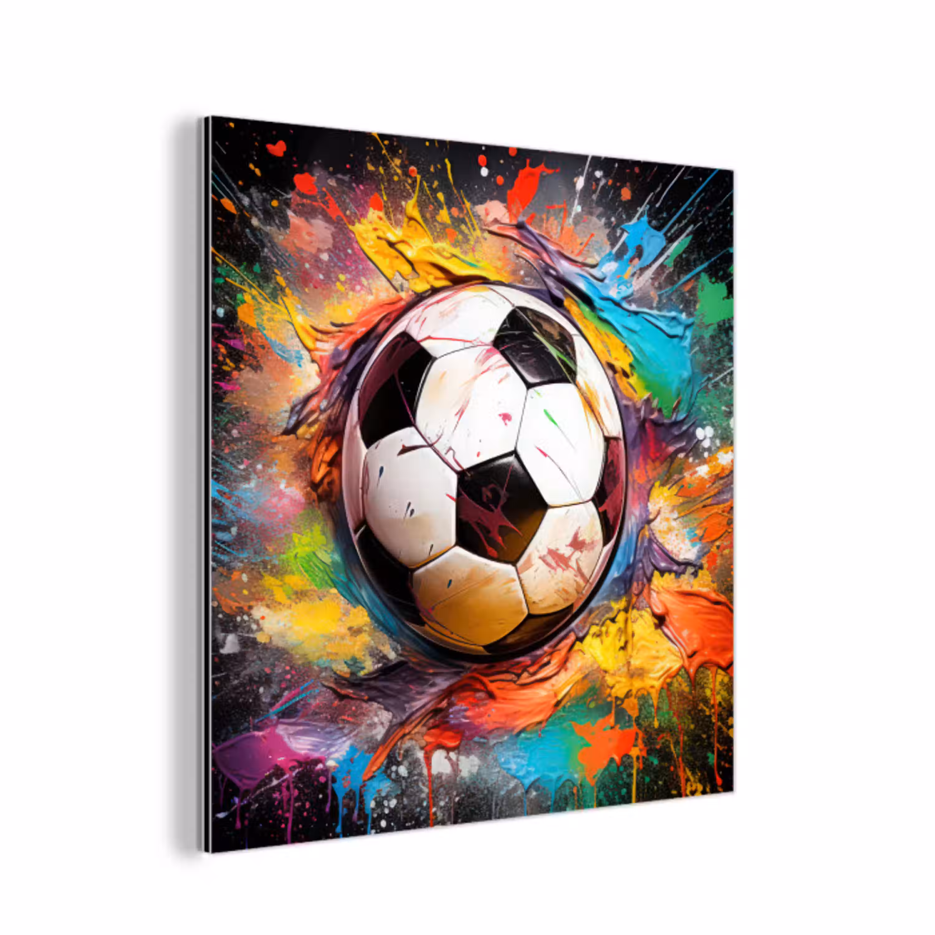 Voetbal - Verf - Kleuren - Zwart - Wit aluminium wit klein -3d