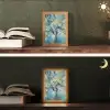 Amandelbloesem boom - Blauw - Abstract Light Box met kabel (Tafellamp) klein -sfeer3