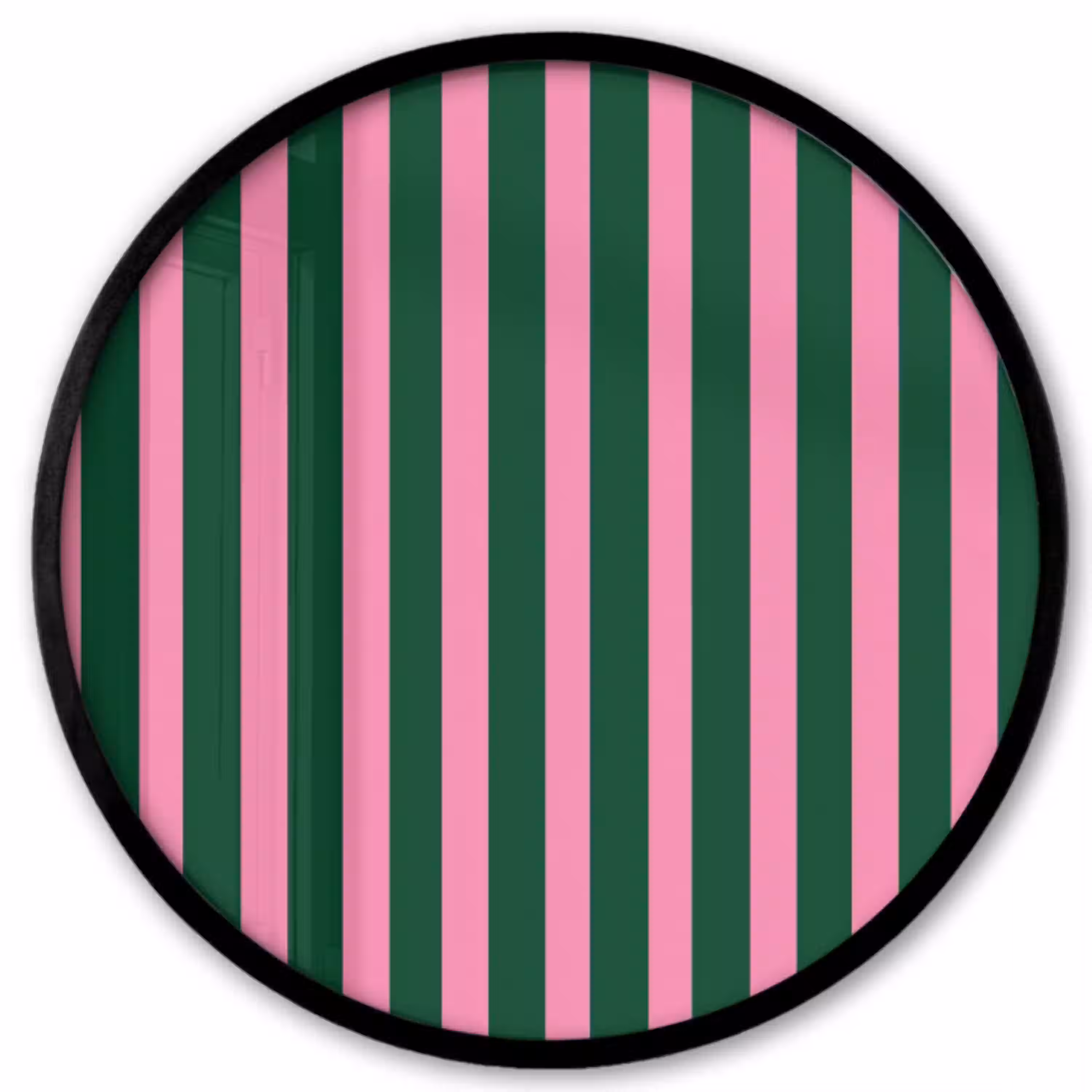 Verticale strepen - Groen - Roze Fotolijst rond zonder passe partout klein 856 -3d