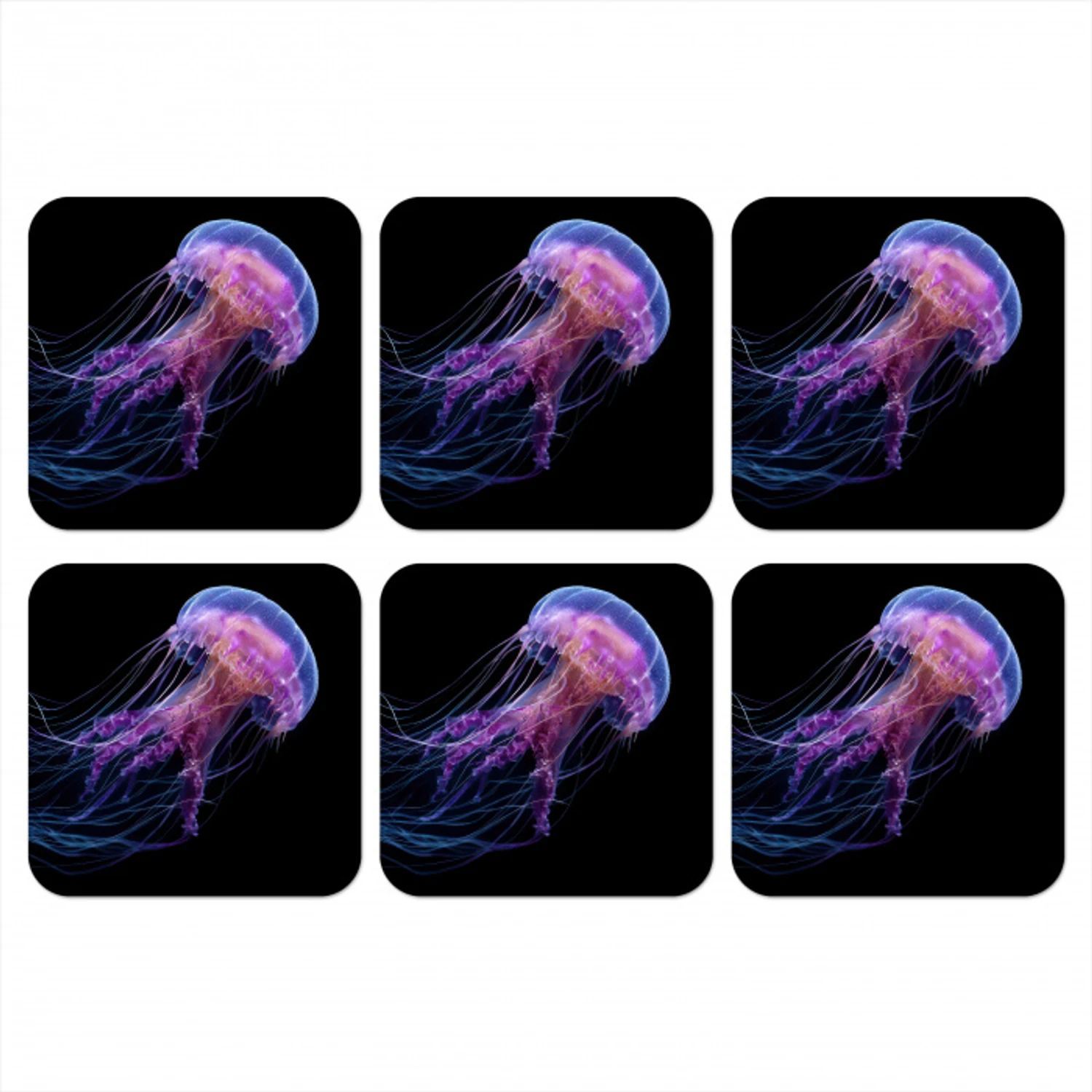 Kwal - Doorzichtig - Roze - Tentakels onderzetter kurk middel -3d