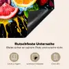 Fruit - Graffiti - Kleurrijk - Sinaasappel - Aardbei - Abstract Inductie beschermer vinyl 3mm middel -tsfeer4_DE