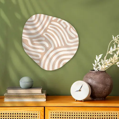 Beige - Aardspatroon Wandcirkel Organisch Forex 3mm klein -sfeer2