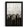 Goud - Hexagon - Chic - Patronen - Luxe fotolijst zwart zonder passe partout klein -3d