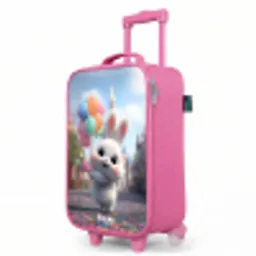 Konijn - Ballonnen Kinderkoffer - Roze klein -productfoto_schuin