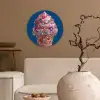 Ijsje - Hoorntje - Steentjes - Blauw Wandcirkel plexiglas klein -sfeer1