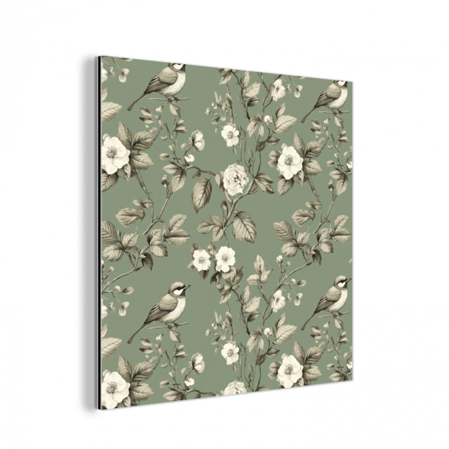Botanisch - Vogels - Groen aluminium wit klein 46 -3d