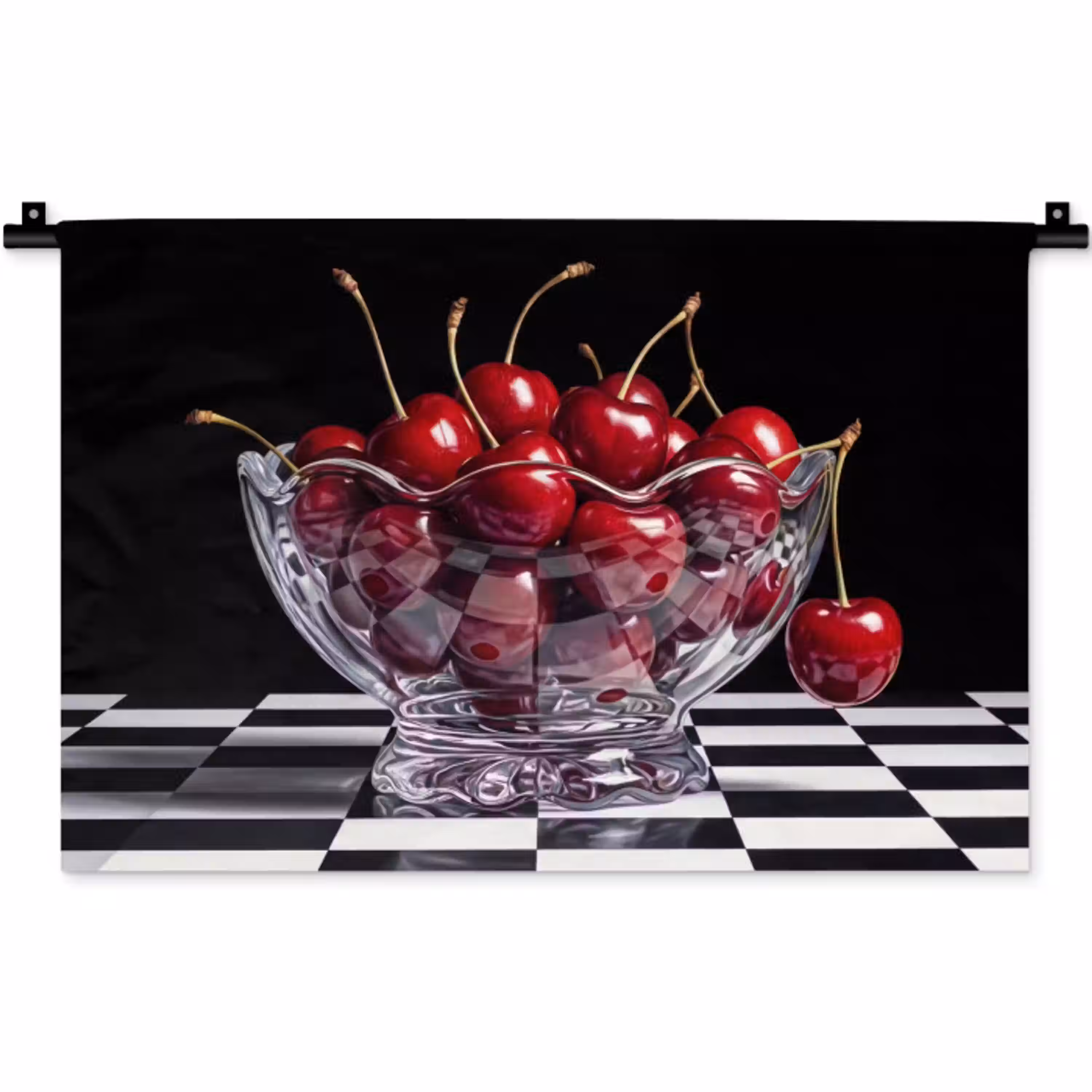 Eten - Kersen - Rood Wandkleed katoen klein -zz3d