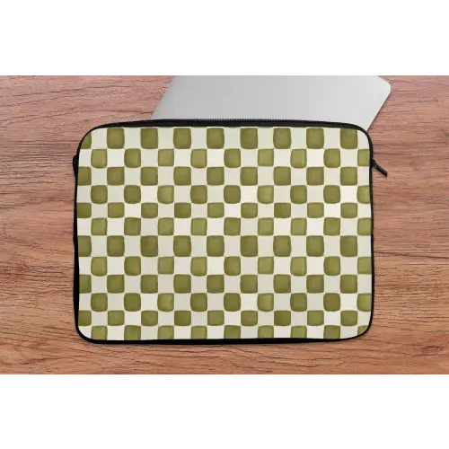 Schaak - Patroon - Groen laptophoes neopreen klein 279 -tafel