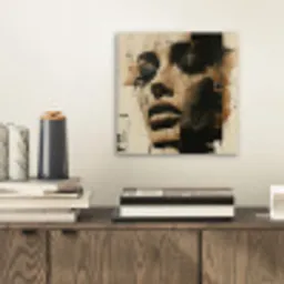 Vrouw - Gezicht - Abstract - Kunst aluminium wit klein -sfeer1