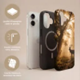 Hert - Bos - Mistig - Natuur - Goud Toughcase MagSafe Apple iPhone 17 klein -USP_Lagen_FR