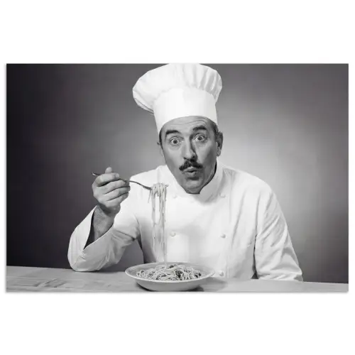 Chef - Spaghetti - Pasta poster papier klein -3d
