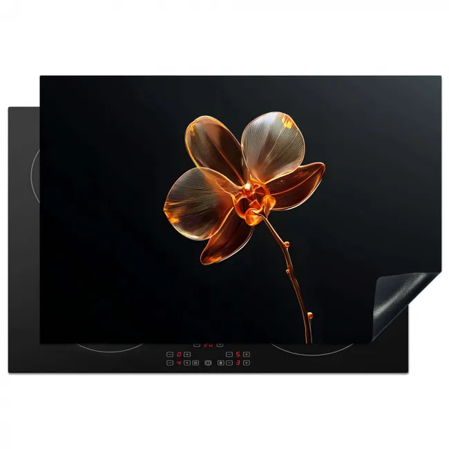 Orchidee - Doorzichtig - Bloem Inductie beschermer vinyl 3mm klein -3d