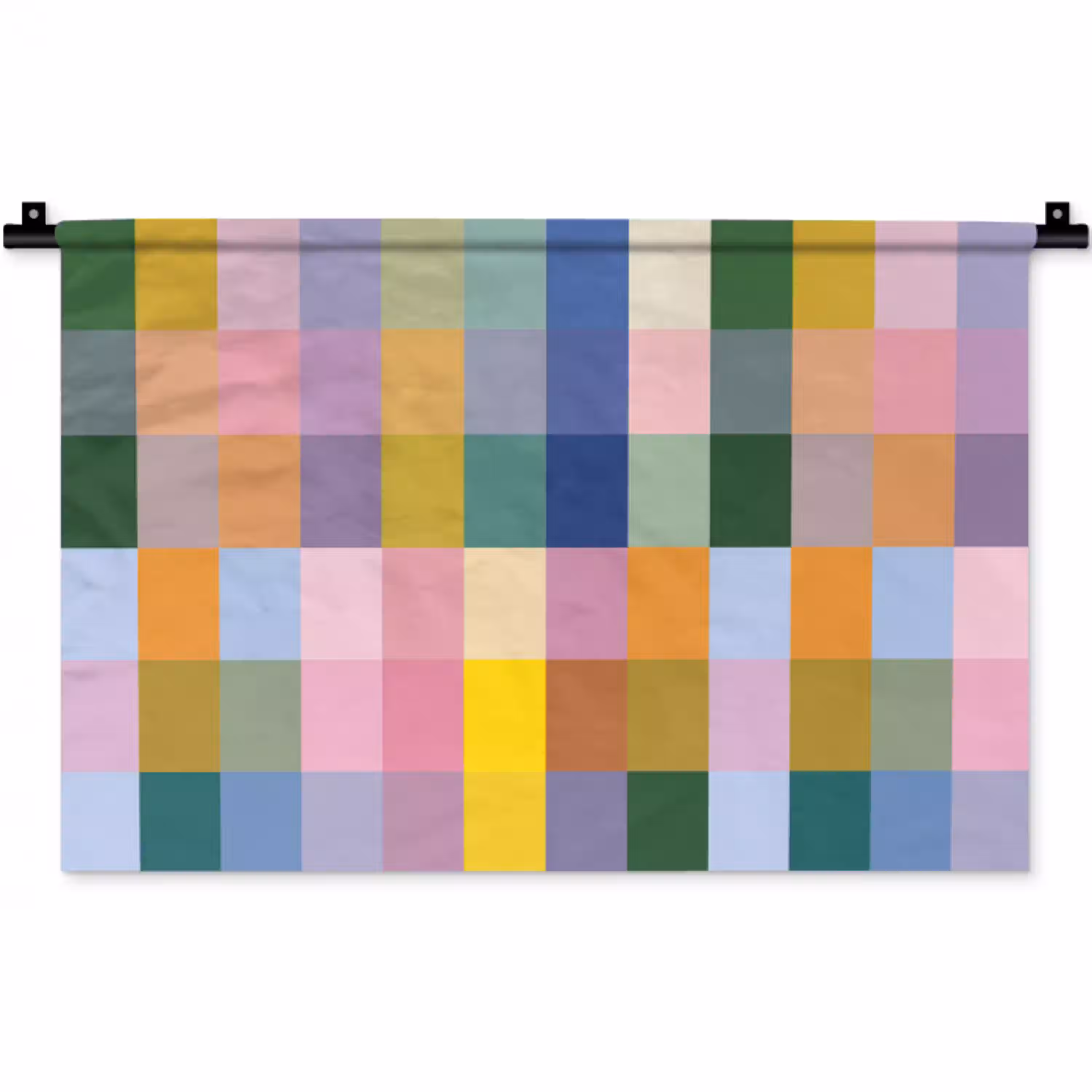 Blokken - Vierkant - Patroon - Gekleurd Wandkleed katoen klein -zz3d