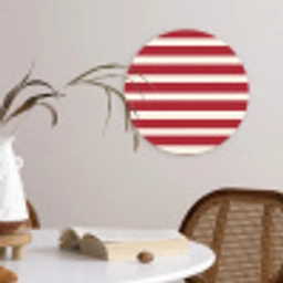 Strepen - Patroon - Rood Wandcirkel kunststof plaat 5mm dik klein 188 -sfeer4