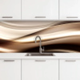 Golven - Abstract - Warm Beige keuken achterwand 2 middel -3d