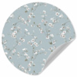 Klassiek - Bloemen - Blauw Wandcirkel behangsticker klein 186 -3d