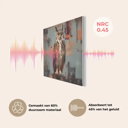 Geschilderd - Abstract - Uil - Bruin PET vilt klein -USP_NL