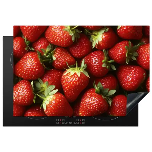 Aardbei - Fruit - Rood Inductie beschermer vinyl 3mm klein -3d